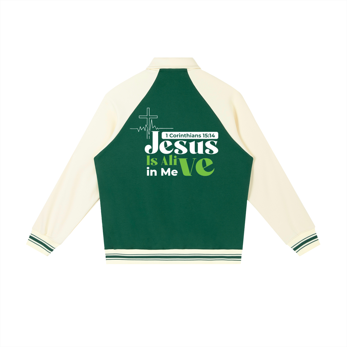 Contrast Raglan Sleeve Baseball Jacket