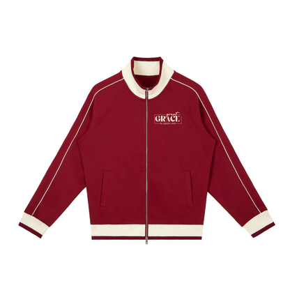 Color Block Raglan Sleeve Zip Track Jacket