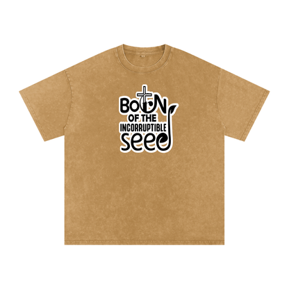 Snow Washed Oversized Cotton T-Shirt