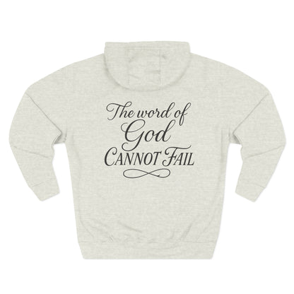 Christian Fleece Hoodie  "Addicted to Jesus Christ" Front & "The Word of God Cannot Fail" Back