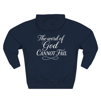 Christian Fleece Hoodie  "Addicted to Jesus Christ" Front & "The Word of God Cannot Fail" Back
