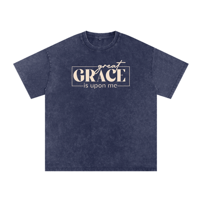 Snow Washed Oversized Cotton T-Shirt