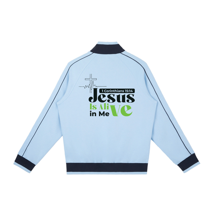 Color Block Raglan Sleeve Zip Track Jacket