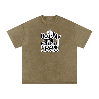 Snow Washed Oversized Cotton T-Shirt