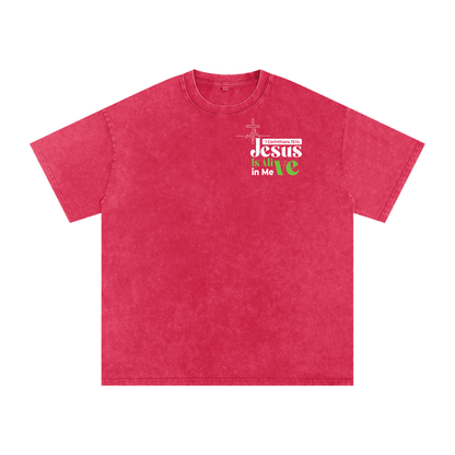 Snow Washed Oversized Cotton T-Shirt