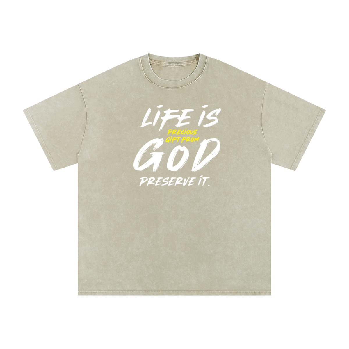 Snow Washed Oversized Cotton T-Shirt