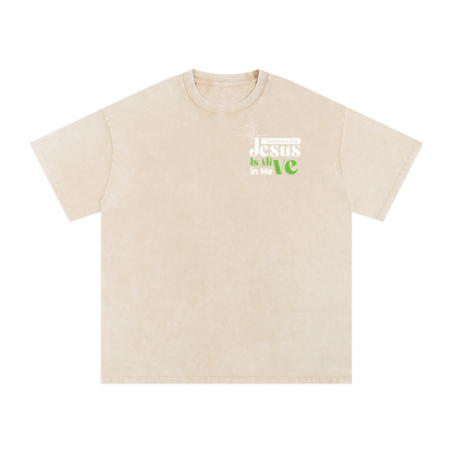 Snow Washed Oversized Cotton T-Shirt