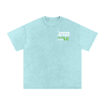 Snow Washed Oversized Cotton T-Shirt