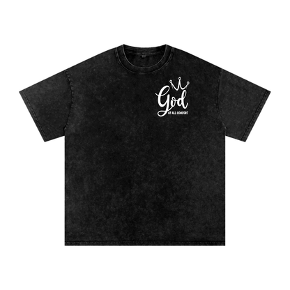 Snow Washed Oversized Cotton T-Shirt