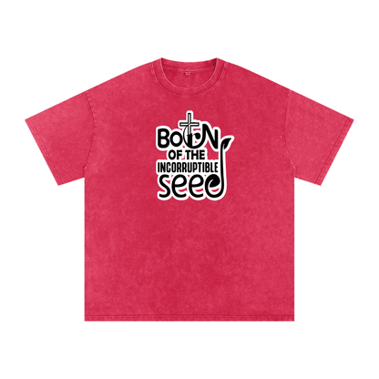 Snow Washed Oversized Cotton T-Shirt