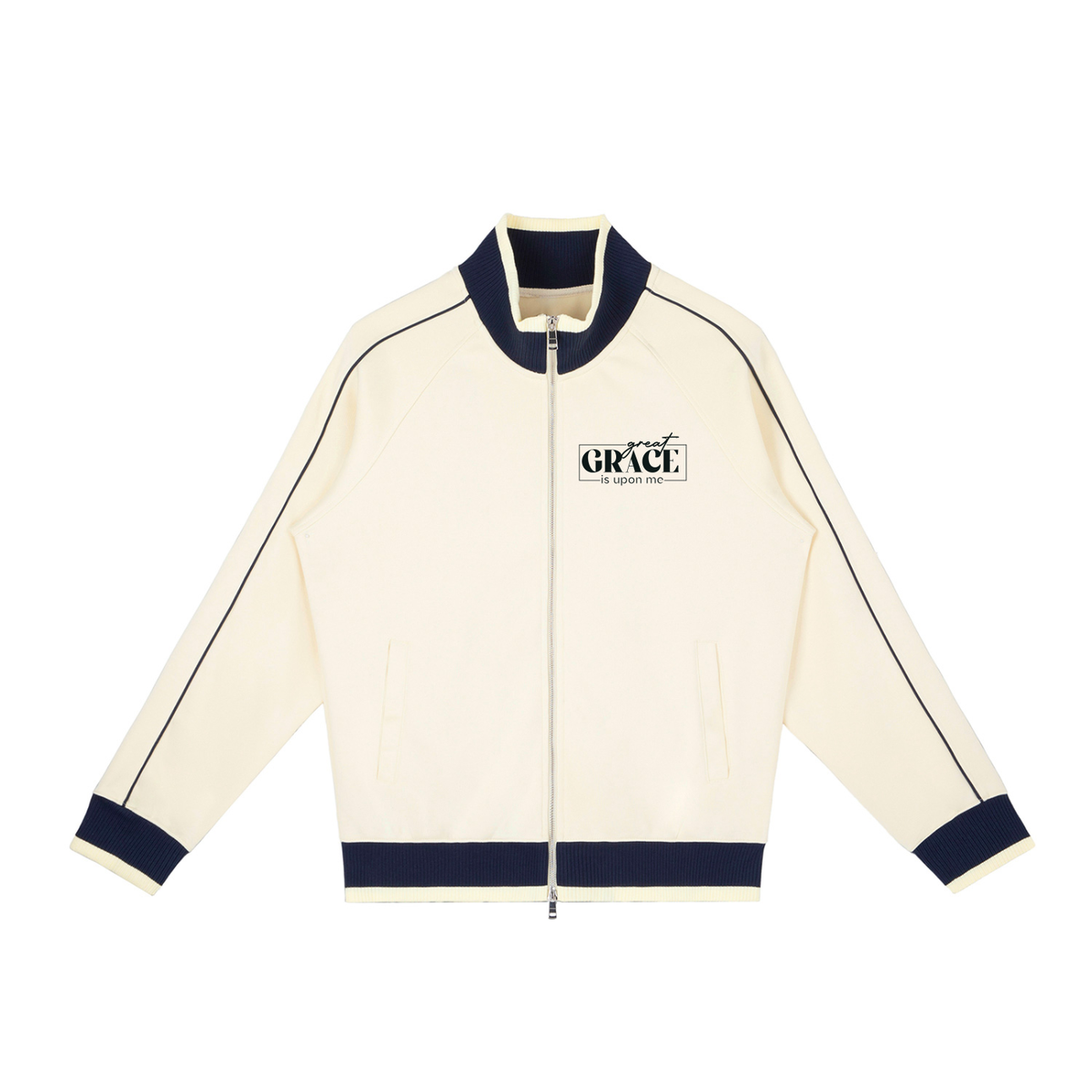 Color Block Raglan Sleeve Zip Track Jacket