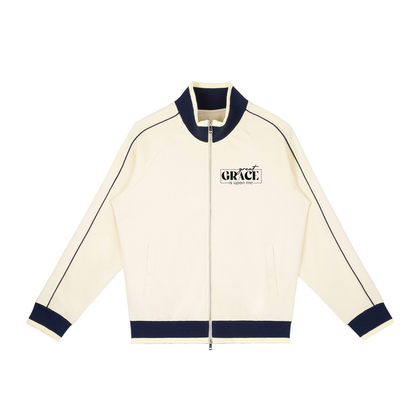 Color Block Raglan Sleeve Zip Track Jacket