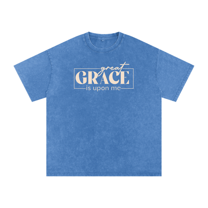 Snow Washed Oversized Cotton T-Shirt