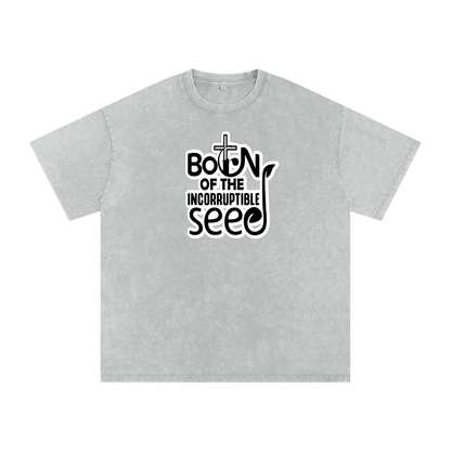 Snow Washed Oversized Cotton T-Shirt