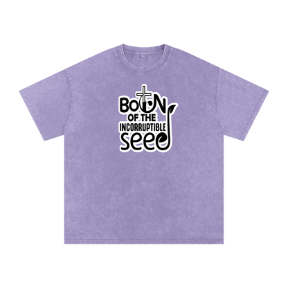 Snow Washed Oversized Cotton T-Shirt