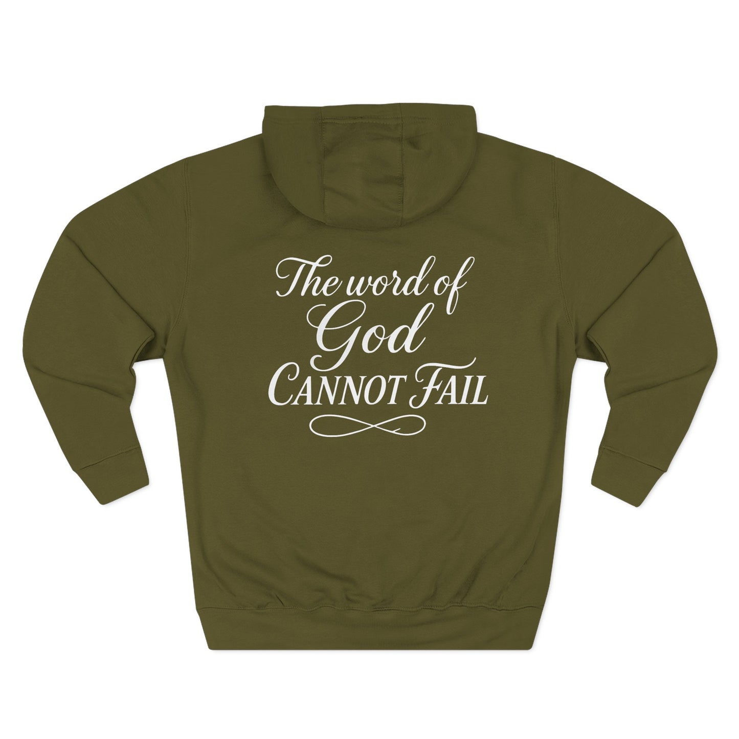 Christian Fleece Hoodie  "Addicted to Jesus Christ" Front & "The Word of God Cannot Fail" Back