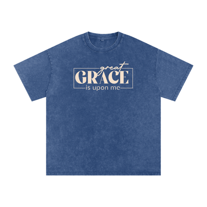 Snow Washed Oversized Cotton T-Shirt