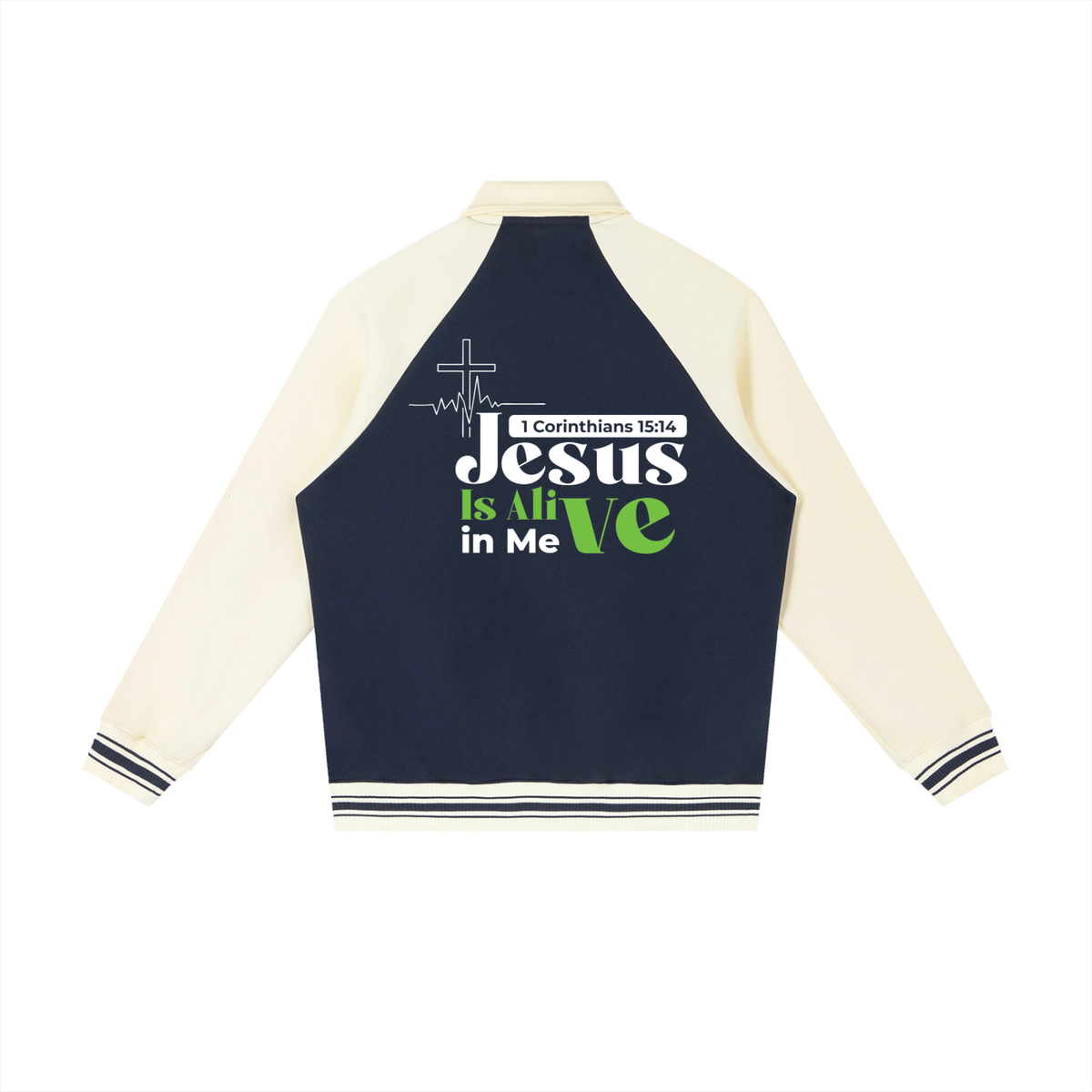 Contrast Raglan Sleeve Baseball Jacket