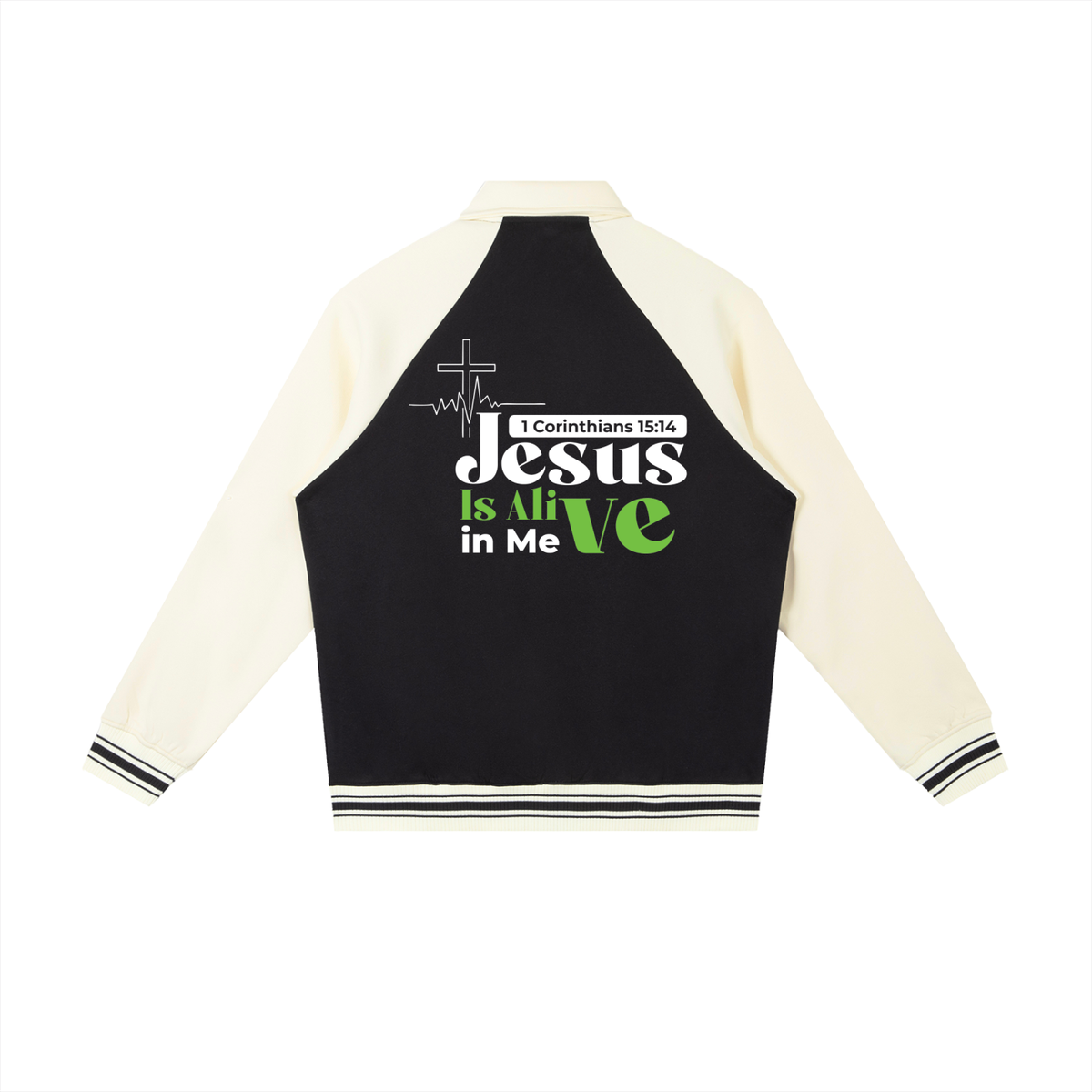 Contrast Raglan Sleeve Baseball Jacket