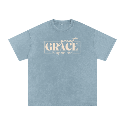 Snow Washed Oversized Cotton T-Shirt