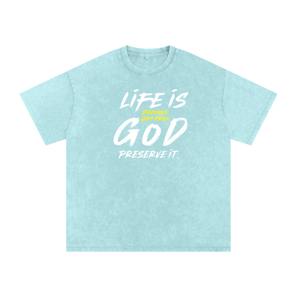 Snow Washed Oversized Cotton T-Shirt