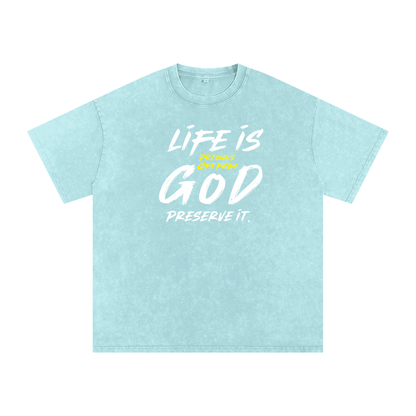 Snow Washed Oversized Cotton T-Shirt
