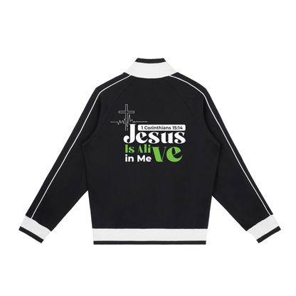 Color Block Raglan Sleeve Zip Track Jacket