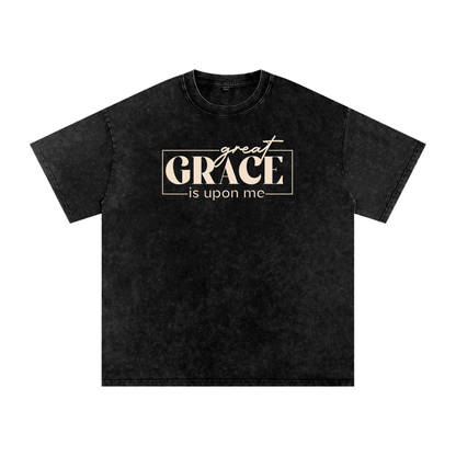 Snow Washed Oversized Cotton T-Shirt