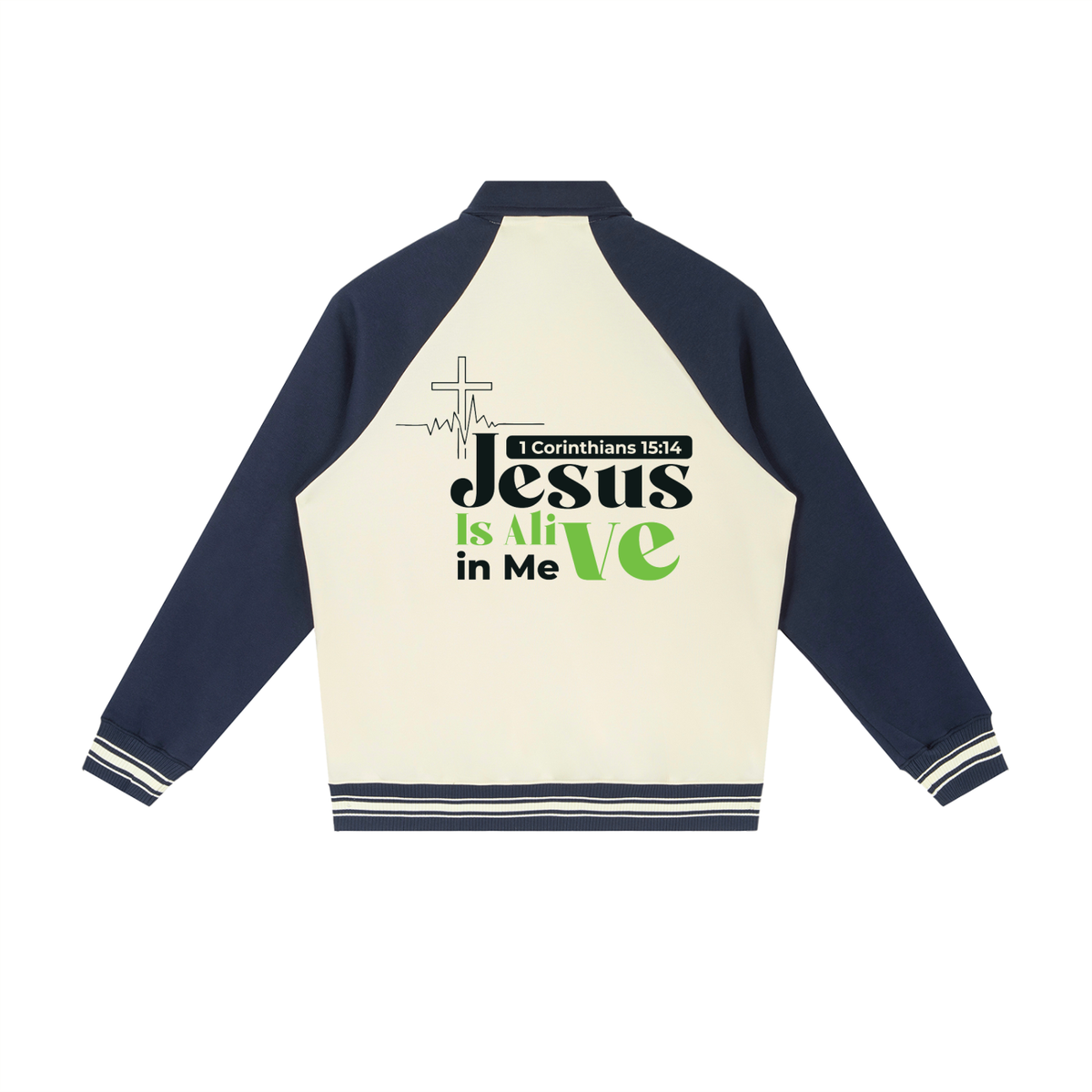 Contrast Raglan Sleeve Baseball Jacket
