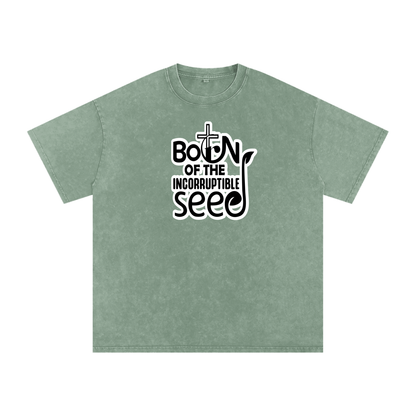 Snow Washed Oversized Cotton T-Shirt