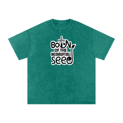 Snow Washed Oversized Cotton T-Shirt